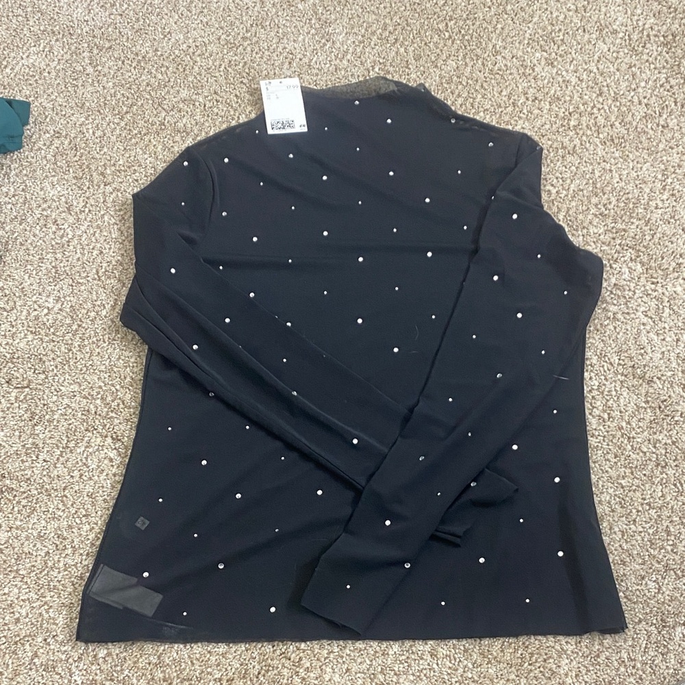 Elegant Black Polka Dot Women's Top